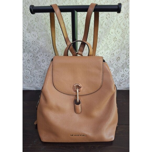EUC Michael Kors Raven Medium "Acorn" (Brown)  Pebbled Leather Backpack - Picture 1 of 13